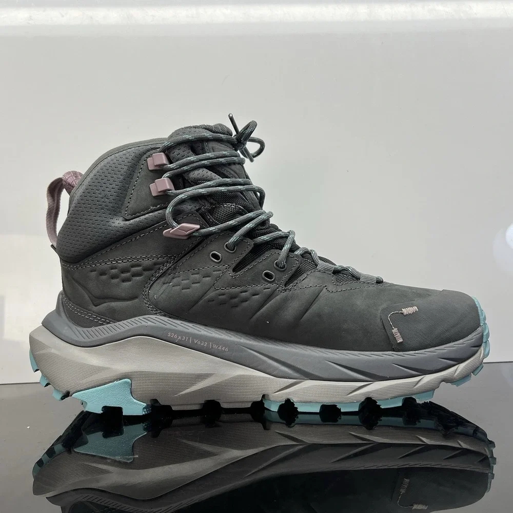 Hoka One One Kaha 2 GTX Womens Athletic Outdoor Hiking Boots Size 9 B Gray Blue